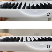 Cils Méga Volume Corée Pbt 003 mm Logo personnalisé Easy Fan Silk Mega Volume Easy Fanning Eyelash Extensions