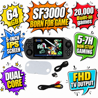 Console de jeu portable SF3000HD 4,5'' IPS rétro avec plus de 20000 jeux intégrés, batterie 3000mAh, multi-simulateur pour les joueurs de jeux vidéo
