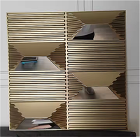 Panneaux muraux 3d en PVC miroir doré de luxe Panneaux muraux de bâtiment ignifuges et imperméables Installation facile pour l'intérieur