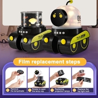 Projecteur Ciel Étoilé Robot Veilleuse avec Musique USB Rechargeable Lampe LED Rotative Étoiles Colorées Cadeau Bébé