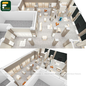 Étagère de présentation de vêtements minimaliste pour magasin de mode, comptoir de vêtements, armoire à vêtements, meuble en verre - Product Image 6