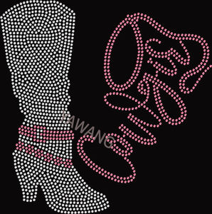 مخصص راعية البقر أحذية أجنحة الراين نقل بلينغ أحذية الإصلاح الساخنة Britches و Bandanas عزر حجر الراين نقل للملابس - Product Image 4