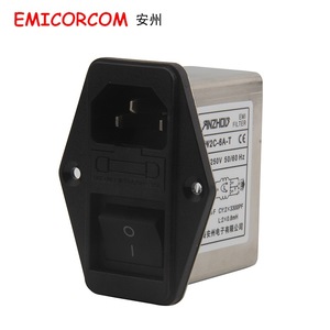 ตัวกรองไฟฟ้ากระแสสลับ Anzhou CW2C-6A-T 6A พร้อมสวิตช์ ตัวกรอง EMI สำหรับอุปกรณ์ไฟฟ้า - Product Image 1