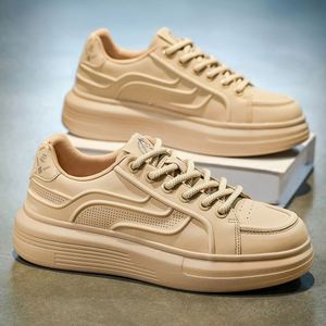 High-quality Men's Board Shoes, Heightening <b>by</b> 2025,white Sneakers in All Seasons,lace-up Style, Street Photography Casual Shoes - Product Image 2