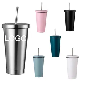 CUPPARK 500ml Sublimation Stainless Steel Mugs Tumbler With Straw For Keep Water Hot And Cold