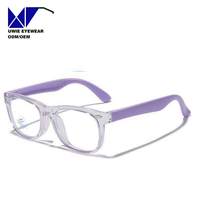 Monture de prescription carrée personnalisée OEM en TPEE et TR90, anti-lumière bleue, pour enfants et adolescents, taille 46-17-127, service d'échantillons rapide