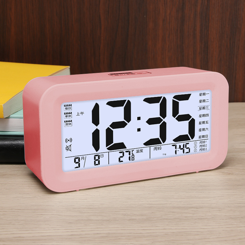 355 Touchscreen [Voice Announcement, Three Alarm Clocks] Pink