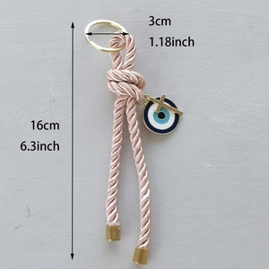Porte-clés de luxe turc en métal avec pendentif croix et œil bleu, cordon en nylon, souvenirs touristiques, cadeau porte-bonheur pour femme - Product Image 3
