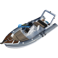 Bateau gonflable rib600 à coque en fibre de verre semi-rigide de luxe de 6m pour un usage familial