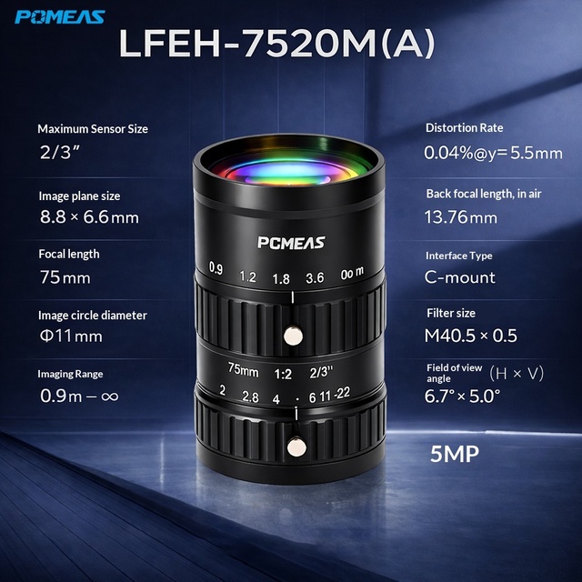 Original Manufacturer 5-megapixel Industrial Camera Lens, C-mount Large Format Macro High Definition Vision Inspection Lens