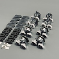 Kit de rouleaux de porte de douche en acier à double poulies supérieures modernes pour porte en verre de salle de bain porte coulissante
