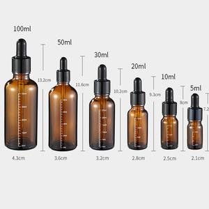 Bouteilles compte-gouttes en verre ambré de haute qualité 5ml à 100ml pour les Tubes d'emballage d'huile de Massage d'huile essentielle de sérum de soin de la peau - Product Image 4