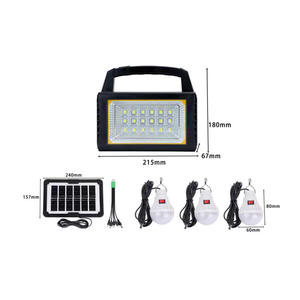 Petit kit d'éclairage solaire LED rechargeable par USB, mini système d'éclairage énergétique pour jardin et camping-car, panneaux solaires - Product Image 1