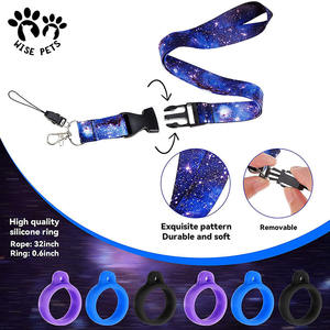 Vente en gros Porte-cartes d'identité personnalisé imprimé par sublimation Courroie de cou en polyester <span class=keywords><strong>Longe</strong></span> pour étui de téléphone portable avec anneau en <span class=keywords><strong>caoutchouc</strong></span> et silicone - Product Image 2