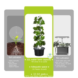 Kit de culture hydroponique en tour |   Qualité alimentaire avec 32/48 compartiments (sans éclairage) |   Tour de plantation verticale |   Système de culture hydroponique - Product Image 4