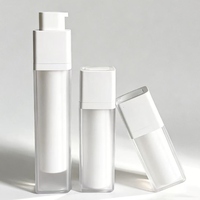 Flacon pompe airless carré en plastique dépoli pour cosmétiques, 30ML 50ML, en PP, pour lotion, crème, liquide, format voyage