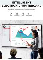 Tableau blanc interactif intelligent Android 14, 75 pouces, HD Ultra, avec 20 points tactiles, pliable, pour l'école