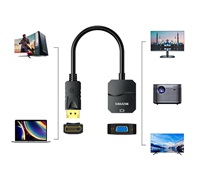 Convertidor SAMZHE DP a VGA para Pantalla Compartida/Extensible, Adaptador DisplayPort a VGA Hembra, Cable 1080P/60Hz, de Computadora a TV o Proyector