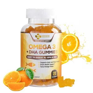 Fabriek Groothandelsprijs Omega 3 Visolie Epa & Dha Hersenen Gezondheidsondersteuning Supplement Omega Gummies Visolie Gummy Candy