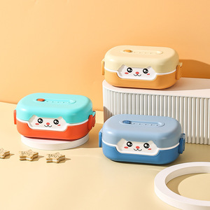 Cute Plastic 700ml BPA-Free Bento Lunch Box for Kids and Students