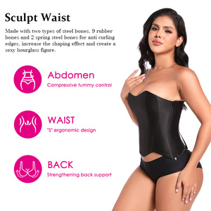 Personalized Strapless Haut Corset Pour Femme Party Boned Bodyshaper Lace up Corset Tube <b>Top</b> Strappy Bustier Corset <b>Top</b> in Silk - Product Image 5
