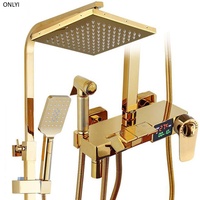 Ensemble de robinet de tête de mitigeur de douche de finition en laiton d'or blanc bain d'hôtel classique avec des ensembles de robinet de douche de salle de bains d'eau chaude et froide 3 ans