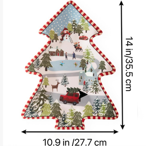 Vassoio Festivo a Forma <span class=keywords><strong>di</strong></span> Albero <span class=keywords><strong>di</strong></span> <span class=keywords><strong>Natale</strong></span> in Melamina da 14 Pollici per Dolci, Caramelle e Feste - Product Image 1
