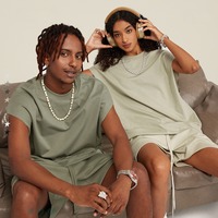 Ensemble de survêtement pour homme, 2 pièces, short et débardeur, débardeur 100% coton, décontracté d'été, pour la salle de sport, l'entraînement, la musculation