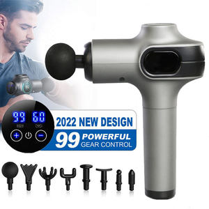 Pistola de fascia de mano inalámbrica profesional, 8 cabezales masajeadores, percusión eléctrica, herramienta de masaje corporal muscular de tejido profundo - Product Image 1