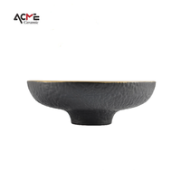 Assiettes décoratives en céramique dorée et noire bols à fruits modernes autres accessoires de décoration intérieure vase avec support
