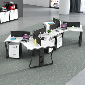 Escritorio moderno para 3 personas, muebles de estación de trabajo de oficina de nuevo estilo para el trabajo del personal - Product Image 5