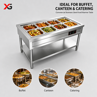 Table de buffet chauffante électrique commerciale en acier inoxydable Bain Marie