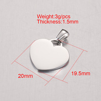 Colliers vierges en acier inoxydable personnalisables, simples, en forme de cœur, pour gravure laser, vente en gros, dropshipping, qualité économique