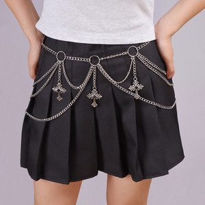 European American Style Metal <b>Cross</b> Pendant Waist <b>Chain</b> Multi Layered Body <b>Chain</b> For Daily Wear Zinc Alloy Fashion Accessory - Product Image 6