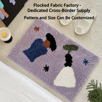 Tapis de bain floqué épais personnalisable (motif et taille), antidérapant, tapis de chevet de chambre, styles Micro-Drunken Party A/B