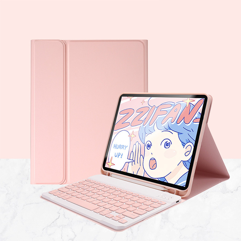 custodia in pelle - polvere di sakura - cappuccio quadrato - tastiera Bluetooth