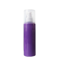 Bouteilles de pompe cylindrique en plastique violet pour animaux de compagnie de 200ml vides en vrac pour crème pour le visage et sérum de soin de la peau