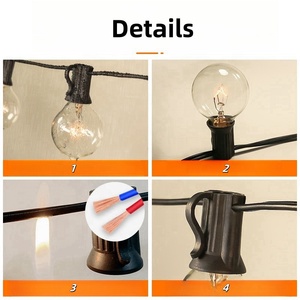 G40 100FT 50 Ampoules Décorations de Noël <span class=keywords><strong>Guirlande</strong></span> LED pour mariage Jardin <span class=keywords><strong>Guirlande</strong></span> de fées Lumières extérieures EU Plug US Plug - Product Image 5