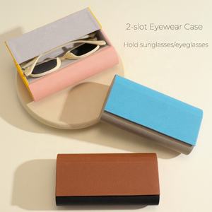 Estuche para gafas dobles multicolor Cuero PU Caja para gafas de sol dobles con 2 ranuras - Product Image 1