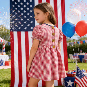 Vestido <span class=keywords><strong>de</strong></span> Algodón Estampado Informal <span class=keywords><strong>de</strong></span> Verano para Niña, Diseño <span class=keywords><strong>de</strong></span> Día <span class=keywords><strong>de</strong></span> la Independencia <span class=keywords><strong>de</strong></span> EE. UU., 4 <span class=keywords><strong>de</strong></span> Julio, OEM/ODM, Ecológico <span class=keywords><strong>y</strong></span> Transpirable, Disfraz Infantil - Product Image 4