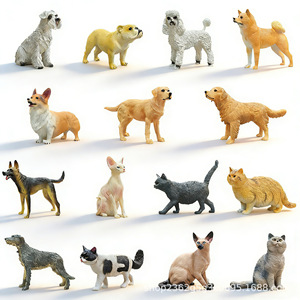 Modèle de simulation réaliste de chiens et de chats, Figurine en résine de caniche, shiba inu, golden retriever, corgi, siamois, chat bleu britannique, chat orange pour la maison - Product Image 5