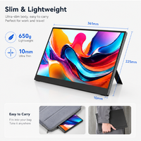Moniteur portable sans fil ultra-fin 15,6 pouces 1080P IPS avec support intégré et lecteur multimédia pour bureau professionnel – Vente en gros