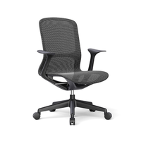 Chaise de bureau en maille réglable en hauteur, ergonomique, pivotante, à dossier moyen, pour l'école