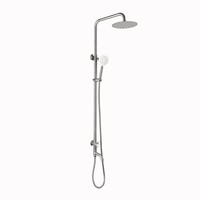 Ensemble de robinet mural moderne simple en acier inoxydable 304 pour colonne de douche de pluie Ensemble de douche simple pour eau froide