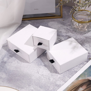 Custom Logo <b>Thick</b> Sliding Jewelry Drawer Box Paper Gift Box for Necklace with Black Foam Premium Jewelry Packaging OEM - Product Image 3