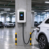 Chargeur EV de niveau 2 7 kW, borne de recharge murale domestique avec carte RFID, prise Type 2, écran LED, étanche IP65, pour garage résidentiel