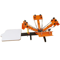 Machine d'impression sérigraphique manuelle 4 couleurs pour petites entreprises, vêtements, textiles, sacs en papier, t-shirts, pièces découpées, cuir