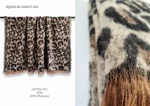 Премиум оптовая продажа супер мягкие одеяла и броши с леопардовым принтом на заказ