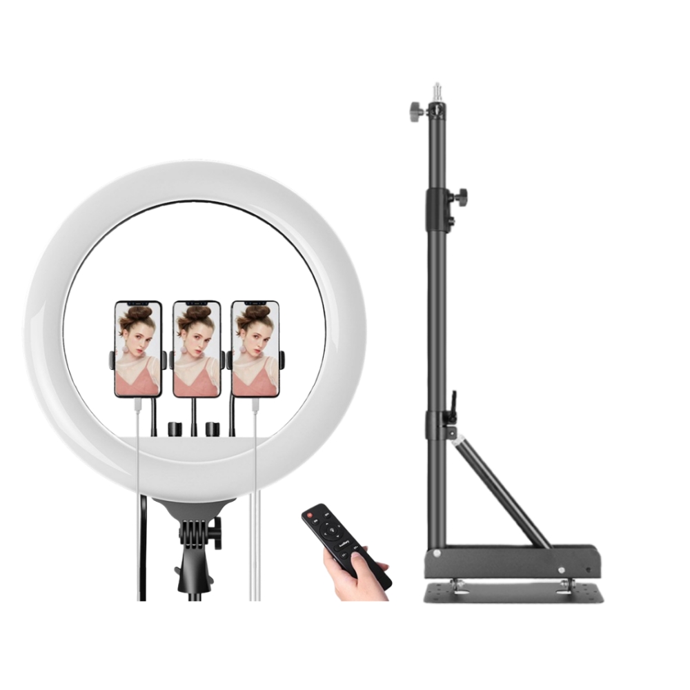 Aro de luz de 18 pulgadas con soporte de pared