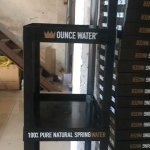 Chất lượng cao 4 lớp nhựa chai nước lưu trữ hiển thị giá kệ nhựa hiển thị đứng với bảng quảng cáo - Product Image 4